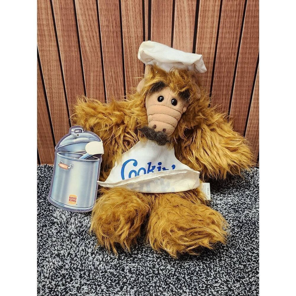 Alf Vintage Plush Chef Hand Puppet Burger King 1988 11" Cookin' With Alf #A76